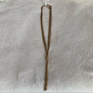 Gold Long Knot Necklace